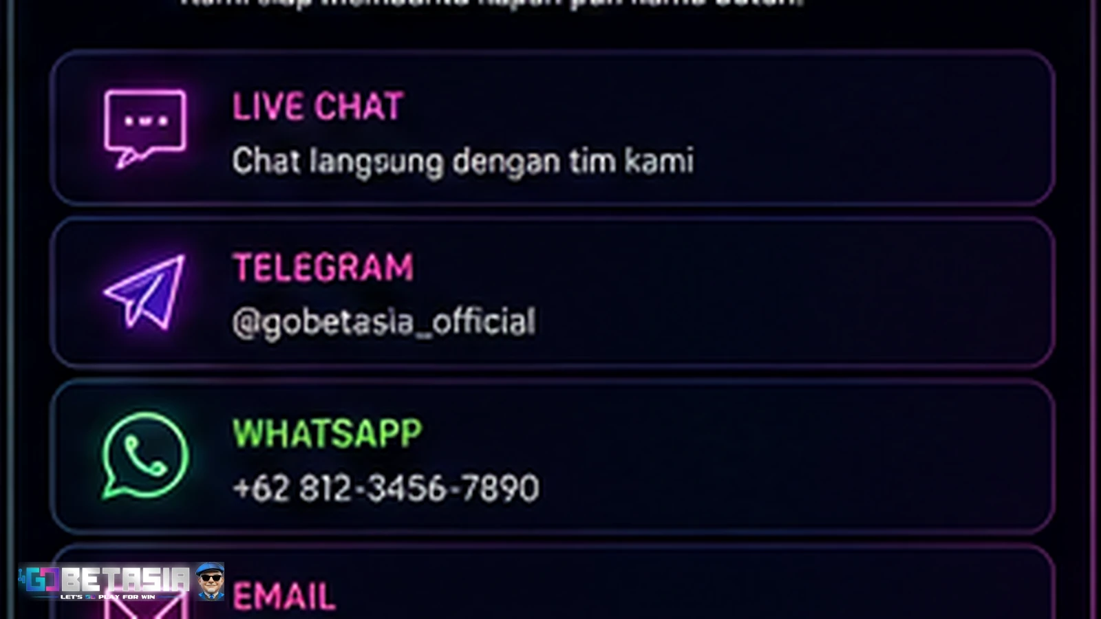 Support GOBETASIA